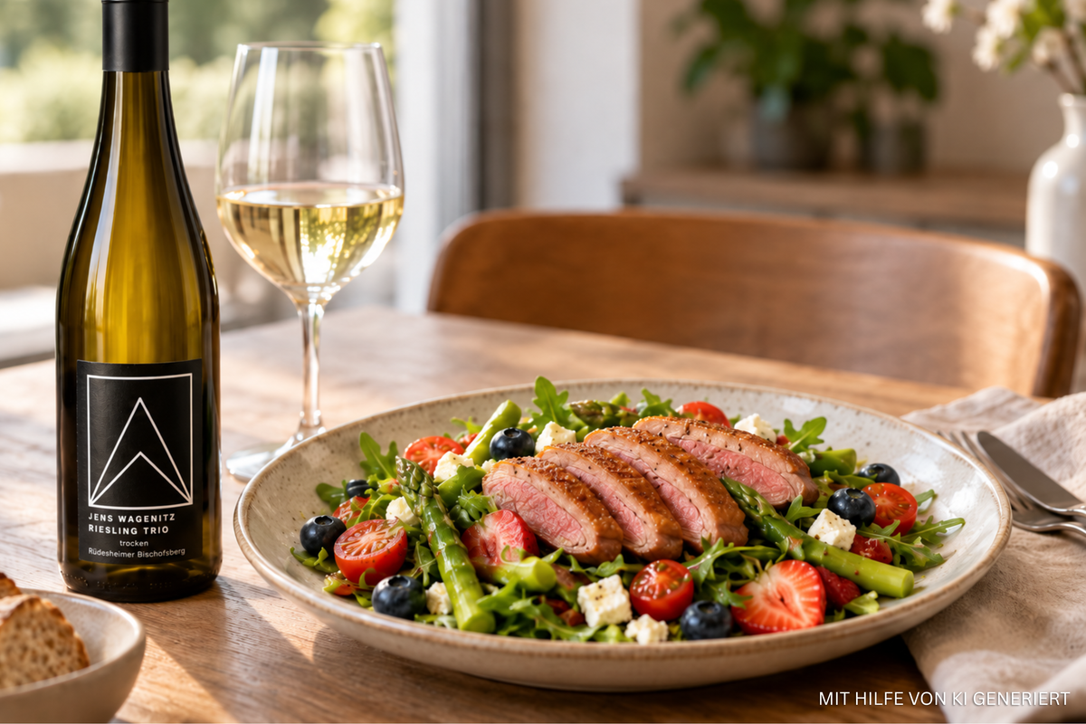 Spargelsalat mit krosser Entenbrust
