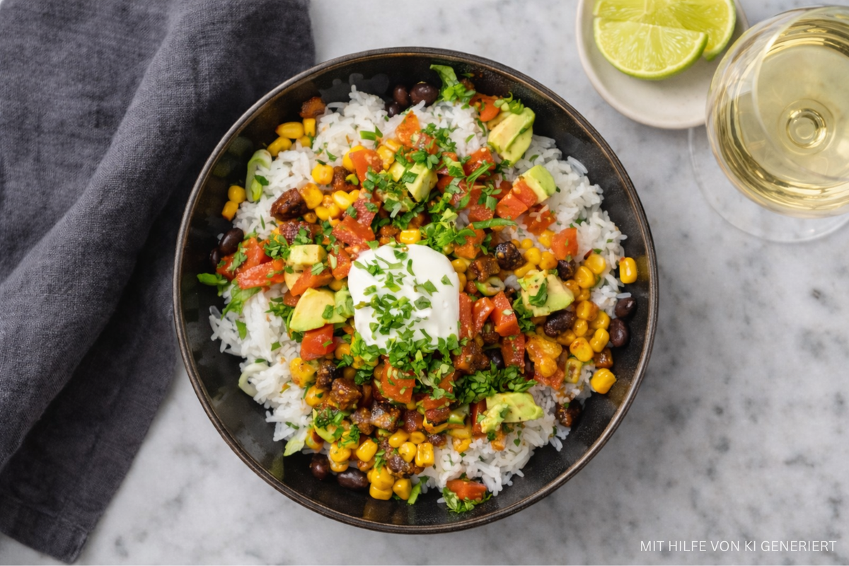 Burrito-Bowl mit Chorizo
