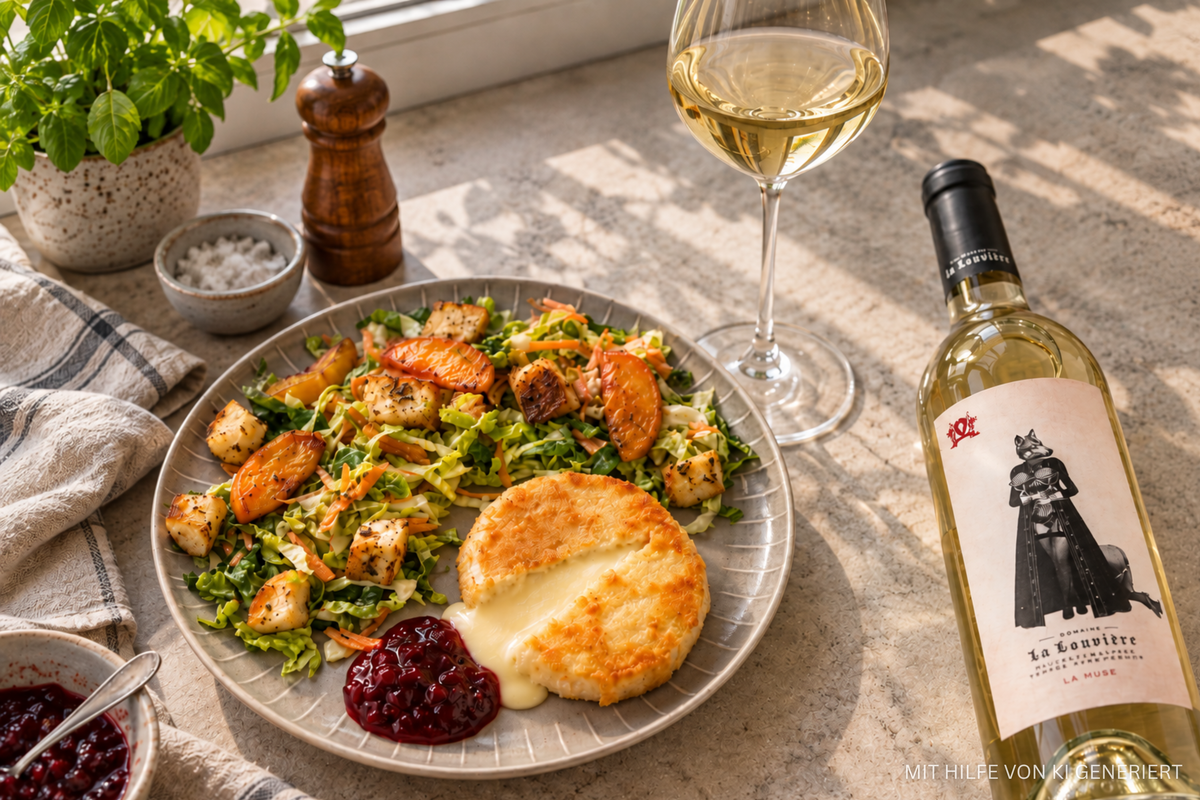 Gebackener Camembert mit Apfelspalten