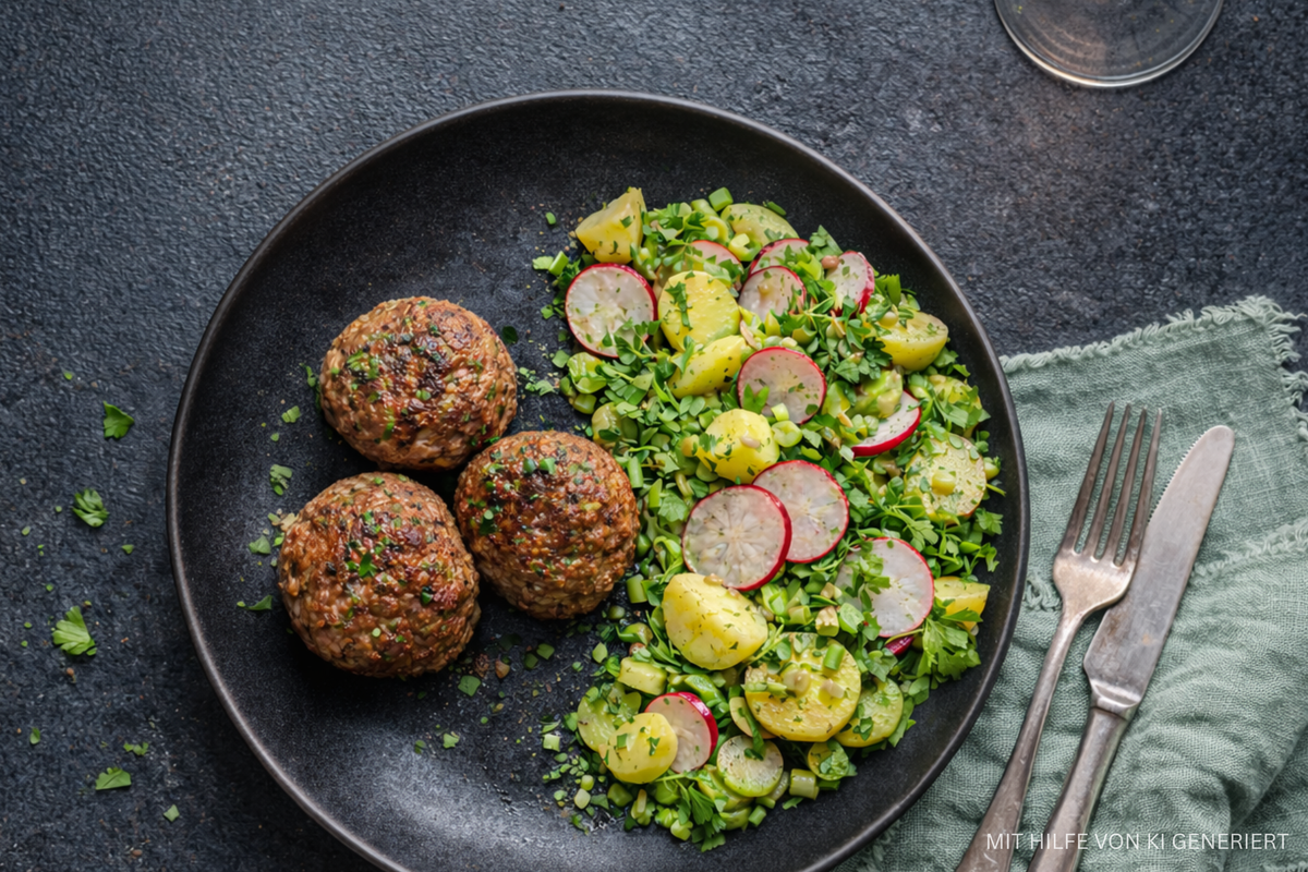 Frikadellen mit Frühlings-Kartoffelsalat