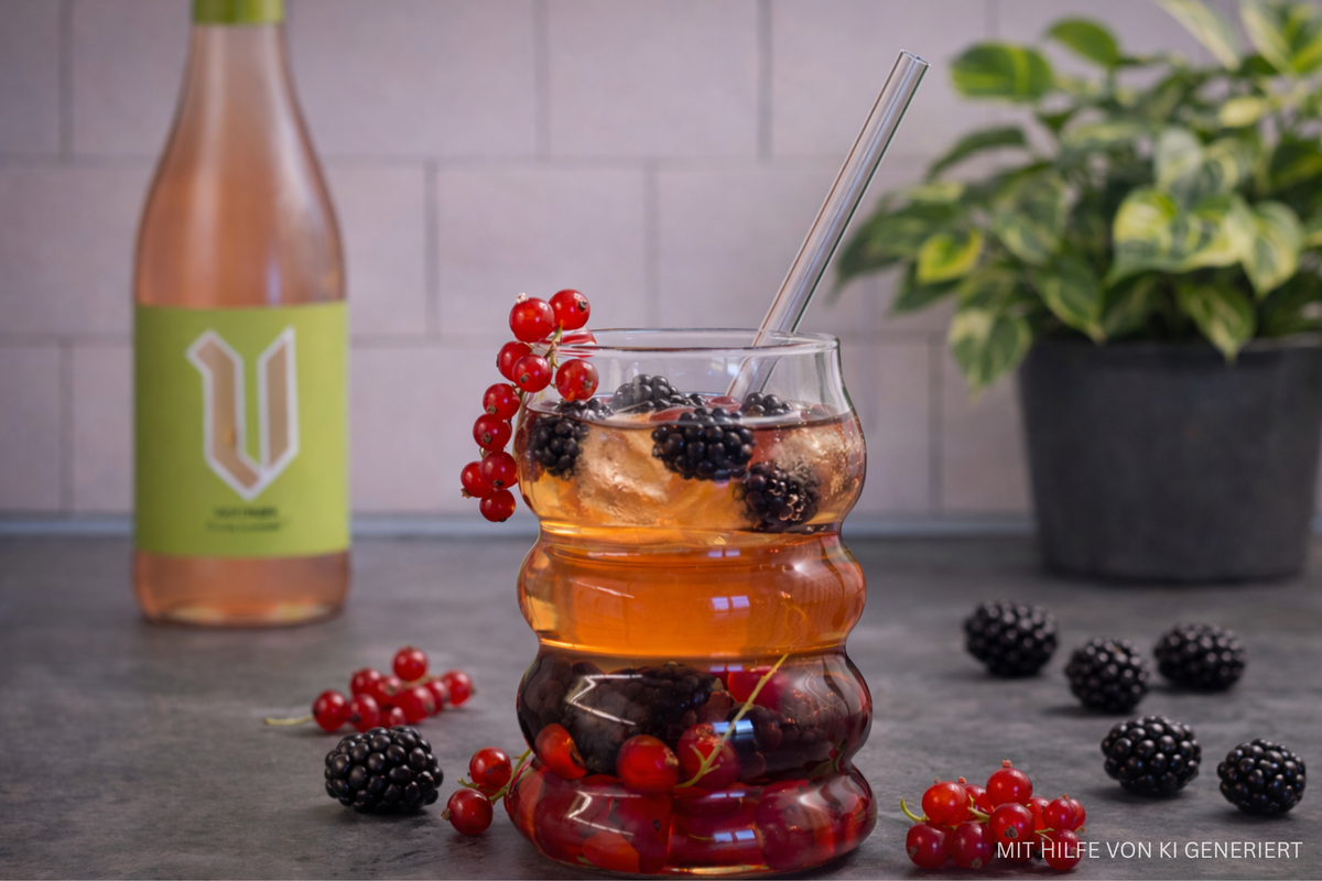 Cocktail mit Johannisbeeren und Brombeeren