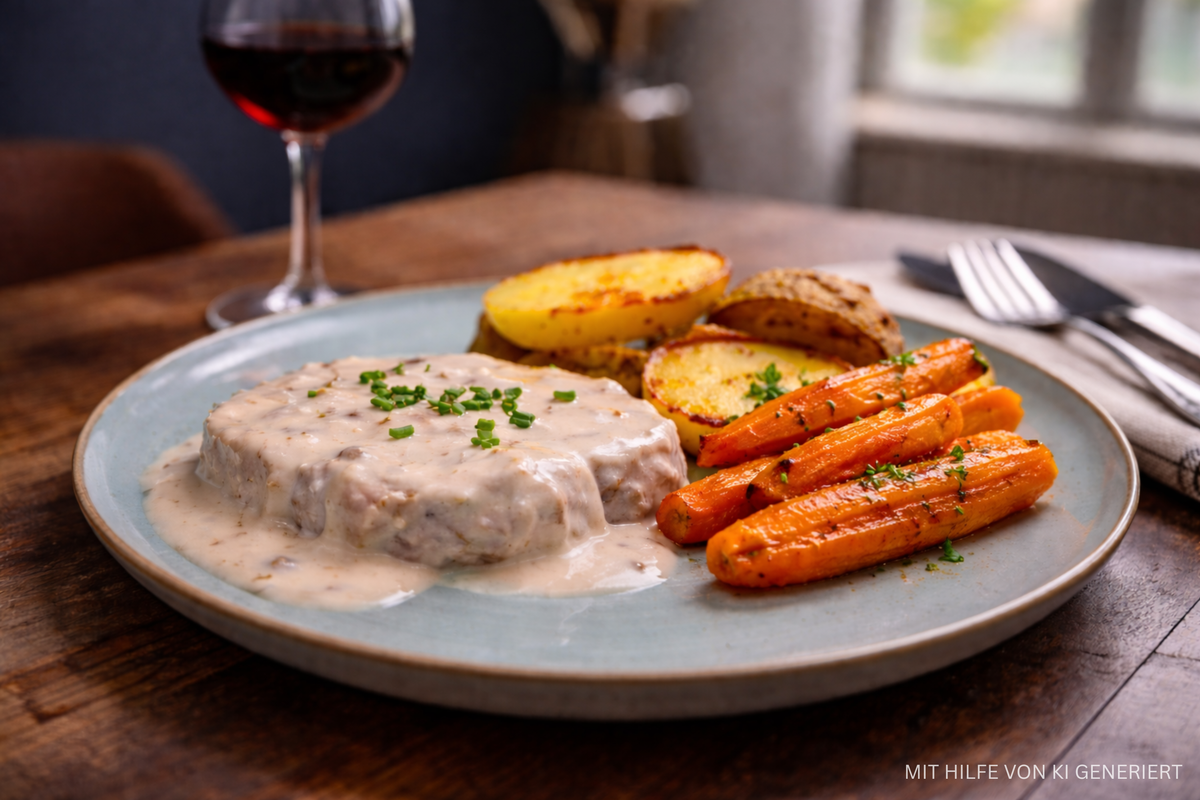 Schweine Medaillons mit Honig Karotten